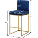  Color_Navy -- Giselle Navy Velvet Upholstered Counter Stool IMAGE 5
