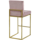  Color_Gold/ Pink -- Giselle Pink Velvet Upholstered Counter Stool IMAGE 3