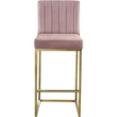  Color_Gold/ Pink -- Giselle Pink Velvet Upholstered Counter Stool IMAGE 4