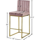  Color_Gold/ Pink -- Giselle Pink Velvet Upholstered Counter Stool IMAGE 5