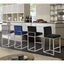  Color_Chrome/ Grey -- Giselle Grey Velvet Upholstered Counter Stool IMAGE 2