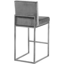  Color_Chrome/ Grey -- Giselle Grey Velvet Upholstered Counter Stool IMAGE 3