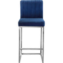  Color_Navy -- Giselle Navy Velvet Upholstered Counter Stool IMAGE 4