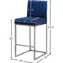  Color_Navy -- Giselle Navy Velvet Upholstered Counter Stool IMAGE 5