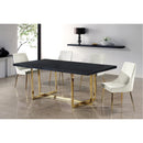  Color_Cream/ Gold -- Karina Cream Velvet Upholstered Dining Chair IMAGE 2