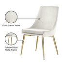  Color_Cream/ Gold -- Karina Cream Velvet Upholstered Dining Chair IMAGE 6