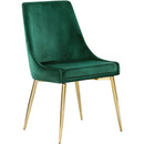  Color_Gold/ Green -- Karina Green Velvet Upholstered Dining Chair IMAGE 1