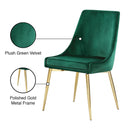 Color_Gold/ Green -- Karina Green Velvet Upholstered Dining Chair IMAGE 6