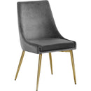  Color_Gold/ Grey -- Karina Grey Velvet Upholstered Dining Chair IMAGE 1