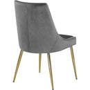  Color_Gold/ Grey -- Karina Grey Velvet Upholstered Dining Chair IMAGE 3