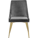  Color_Gold/ Grey -- Karina Grey Velvet Upholstered Dining Chair IMAGE 4