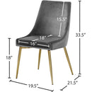 Meridian Karina Grey Velvet Dining Chair IMAGE 5