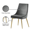  Color_Gold/ Grey -- Karina Grey Velvet Upholstered Dining Chair IMAGE 6