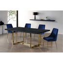 Color_Navy -- Karina Navy Velvet Upholstered Dining Chair IMAGE 2