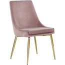  Color_Gold/ Pink -- Karina Pink Velvet Upholstered Dining Chair IMAGE 1