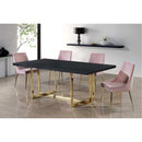  Color_Gold/ Pink -- Karina Pink Velvet Upholstered Dining Chair IMAGE 2