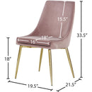  Color_Gold/ Pink -- Karina Pink Velvet Upholstered Dining Chair IMAGE 5