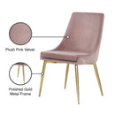  Color_Gold/ Pink -- Karina Pink Velvet Upholstered Dining Chair IMAGE 6