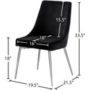 Meridian Karina Black Velvet Dining Chair IMAGE 5
