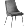  Color_Chrome/ Grey -- Karina Grey Velvet Upholstered Dining Chair IMAGE 1