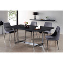  Color_Chrome/ Grey -- Karina Grey Velvet Upholstered Dining Chair IMAGE 2