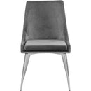  Color_Chrome/ Grey -- Karina Grey Velvet Upholstered Dining Chair IMAGE 4