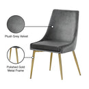  Color_Chrome/ Grey -- Karina Grey Velvet Upholstered Dining Chair IMAGE 6