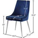 Meridian Karina Navy Velvet Dining Chair IMAGE 5