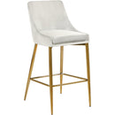  Color_Cream/ Gold -- Karina Cream Velvet Upholstered Counter Stool IMAGE 1