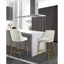  Color_Cream/ Gold -- Karina Cream Velvet Upholstered Counter Stool IMAGE 2