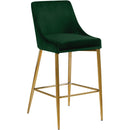  Color_Gold/ Green -- Karina Green Velvet Upholstered Counter Stool IMAGE 1