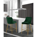  Color_Gold/ Green -- Karina Green Velvet Upholstered Counter Stool IMAGE 2