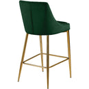  Color_Gold/ Green -- Karina Green Velvet Upholstered Counter Stool IMAGE 3