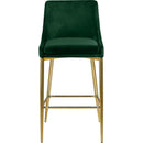  Color_Gold/ Green -- Karina Green Velvet Upholstered Counter Stool IMAGE 4