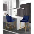  Color_Navy -- Karina Navy Velvet Upholstered Counter Stool IMAGE 2