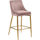  Color_Gold/ Pink -- Karina Pink Velvet Upholstered Counter Stool IMAGE 1