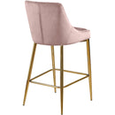  Color_Gold/ Pink -- Karina Pink Velvet Upholstered Counter Stool IMAGE 3