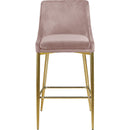  Color_Gold/ Pink -- Karina Pink Velvet Upholstered Counter Stool IMAGE 4