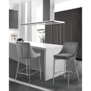  Color_Chrome/ Grey -- Karina Grey Velvet Upholstered Counter Stool IMAGE 2