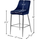  Color_Navy -- Karina Navy Velvet Upholstered Counter Stool IMAGE 5