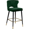  Color_Green -- Kelly Green Velvet Upholstered Counter Stool IMAGE 1