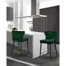 Color_Green -- Kelly Green Velvet Upholstered Counter Stool IMAGE 2