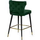  Color_Green -- Kelly Green Velvet Upholstered Counter Stool IMAGE 3