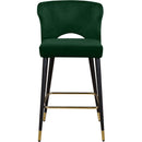  Color_Green -- Kelly Green Velvet Upholstered Counter Stool IMAGE 4