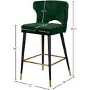  Color_Green -- Kelly Green Velvet Upholstered Counter Stool IMAGE 5