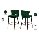  Color_Green -- Kelly Green Velvet Upholstered Counter Stool IMAGE 6