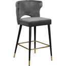  Color_Grey -- Kelly Grey Velvet Upholstered Counter Stool IMAGE 1