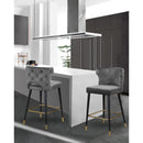  Color_Grey -- Kelly Grey Velvet Upholstered Counter Stool IMAGE 2
