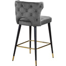  Color_Grey -- Kelly Grey Velvet Upholstered Counter Stool IMAGE 3