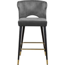  Color_Grey -- Kelly Grey Velvet Upholstered Counter Stool IMAGE 4